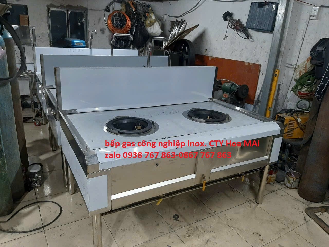 Bếp Gas công nghiệp inox 2 họng bếp